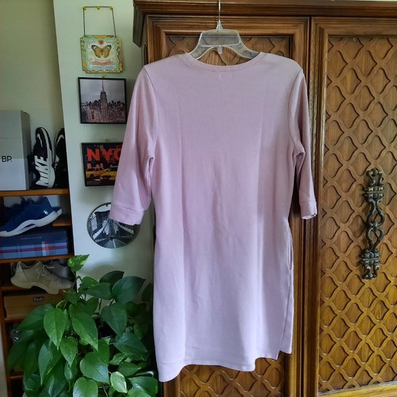 3/$15 Love Fire 3/4 Sleeve Sweater Dress with pockets - Blush Pink, Size M - Picture 10 of 16